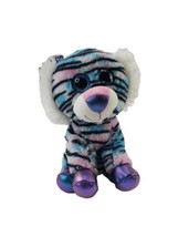 Hug Fun Colorful Purple Pink Glitter Black Stipes Tiger Stuffed Animal Plush Toy - £13.37 GBP