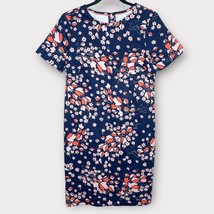 BODEN Women&#39;s Harriet Shift Dress Navy Orange Floral Back Zip Size 6 LONG W0217 - £37.15 GBP