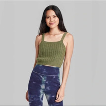 NWT Wild Fable Women&#39;s Rib Cropped Sweater Tank Top, Sage Green, Size XL - £5.18 GBP