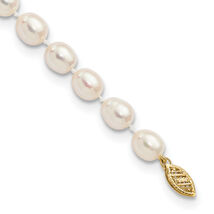 14k 7-8mm White Rice Freshwater Cultured Pearl 7.5 inch Bracelet XF525 - $2,844.20 MXN