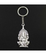 GANESHA KEYCHAIN Hindu Elephant God Silver Tone Metal Charm Key Chain Ri... - €6,00 EUR