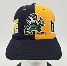 Vintage 90s Notre Dame Fighting Irish American Needle  Two Tone Snapback Hat - $48.37