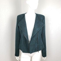 Banana Republic Boucle Zip Jacket Legion Blue Women Moto Sz 6 - $42.55