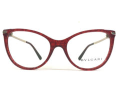 Bvlgari Eyeglasses Frames 4121 5389 Clear Marble Red Gold Cat Eye 53-17-140 - $149.39