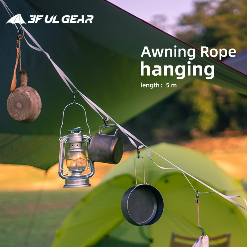 3F UL GEAR 500cm Durable Polyester Travel Clothesline For Camping Survival - £17.83 GBP