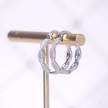 s925 Trendy D color 1.0 0.74ct total VVS1 Moissanite Hoop Earring for Women Fine - $103.51