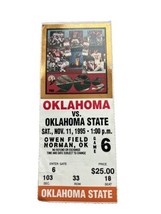 1995 Bedlam Oklahoma Sooners vs Oklahoma State Cowboys Football Ticket Stub - £11.99 GBP
