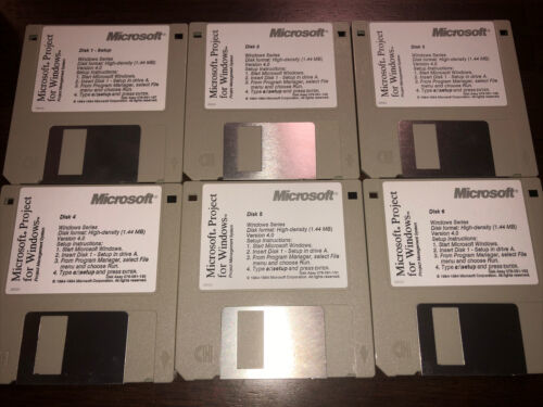 Primary image for Vintage Microsoft Project For Windows Version 4.0 - 6 Floppy Disk Set