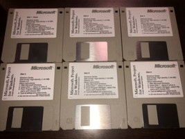 Vintage Microsoft Project For Windows Version 4.0 - 6 Floppy Disk Set - £11.67 GBP
