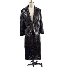 Vtg The Limited  Black Paillette Sequins Skirt Set Suit Fully Lined Sz M... - $98.01