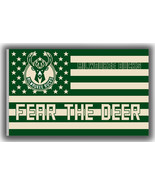 Milwaukee Bucks Basketball team Fear The Deer Flag 90x150cm3x5ft Fan Bes... - £11.68 GBP
