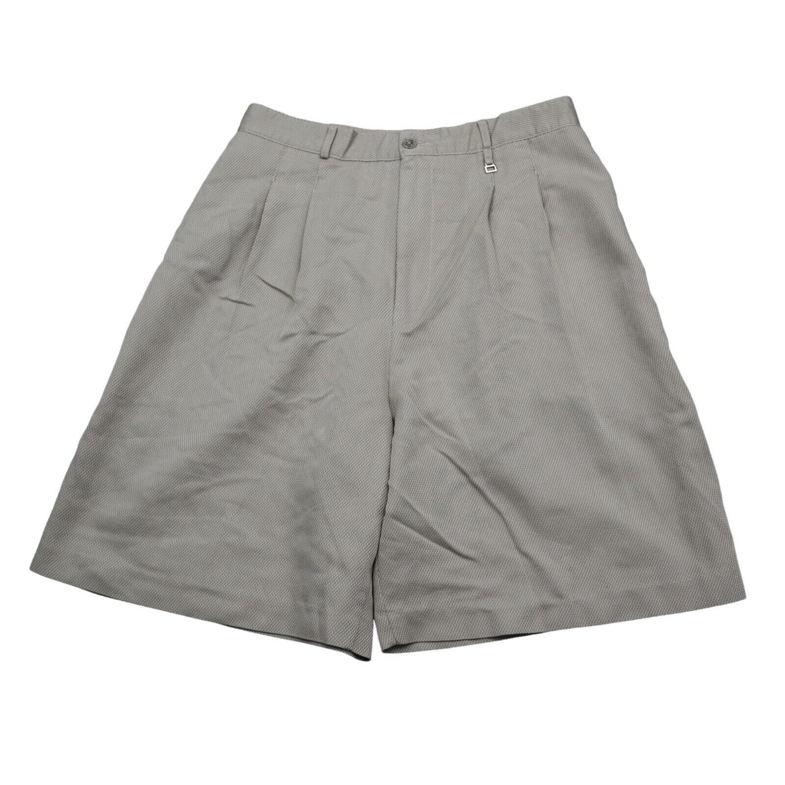 Marcia Shorts Womens 10 Beige Bermuda High Rise Pleated Button Zip Slash... - $18.69