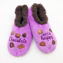 Snoozies Women&#39;s Chocolate Makes Me Happy Non Skid Slippers Large 9/10 - £10.11 GBP