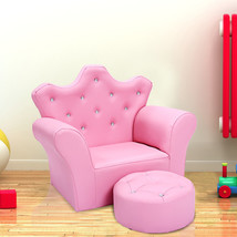 Kids Sofa Armrest Chair Couch W/Ottoman Children Toddler Girl Birthday G... - $133.94