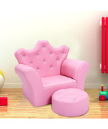 Kids Sofa Armrest Chair Couch W/Ottoman Children Toddler Girl Birthday G... - £112.36 GBP