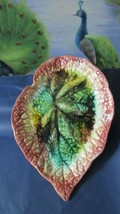 Antique ~ Griffin Smith &amp; Hill Etruscan Begonia Leaf Multicolor Dish 12&quot; - £99.52 GBP