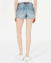 Vanilla Star Juniors Bandanna Belted Cuffed Denim Shorts Size 11 Color Black - £16.52 GBP