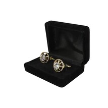 Men J.Valintin Cufflinks With Bold Stones Plated Gold Vito Rofolo V45-3 image 3