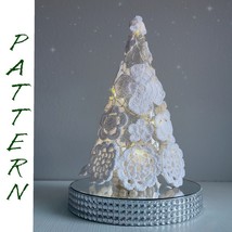 Christmas tree standing decoration pattern in Irish crochet lace - £12.65 GBP