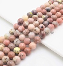 Natural Pink Bloodshot Agate Round Smooth, 6/8/10/12mm Gemstone Beads SKU#U394 - £3.78 GBP+