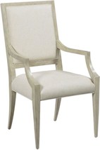 Arm Chair Woodbridge Callisto Luna Wood Beige Linen Upholstery - £998.39 GBP