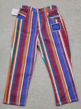 VTG Baby Guess 90s Striped AOP Jeans Size 7Y Toddler Denim Pants Made in... - $111.89