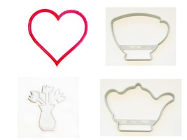 Mother&#39;s Day Flowers Tea Mom Set of 4 Cookie Cutters USA PR1519 - £5.57 GBP