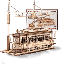 3D Wooden Puzzles Model Car Kits for Adults to Build - Wooden Toy Tram Train Set - £52.38 GBP