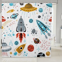 Kids Space Rocket Shower Curtain 72&quot;x78&quot; - $1,282.06 MXN