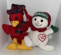 2X Commonwealth Target Snowden Snowman + Red Bird Cardinal 6” Plush Dolls - £13.18 GBP