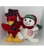 2X Commonwealth Target Snowden Snowman + Red Bird Cardinal 6” Plush Dolls - $22.99 CAD