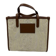 Etro Medium Leather Trimmed Embroidered Raffia Tote Crossbody Bag New - £522.36 GBP