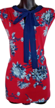 IMNYC Women&#39;s Red &amp; Blue Floral Print Top Sleeveless Pull-over Neck-lace... - £14.92 GBP