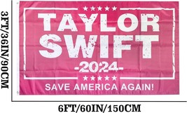 Taylor Swift 2024 3x5 Ft Banner Flag Wall Hanging Presidential Election Pink NEW - £11.13 GBP