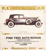 1933 Pine Tree Auto Repair Calendar Corinna Maine Classic Antique Cars A... - $68.54 CAD