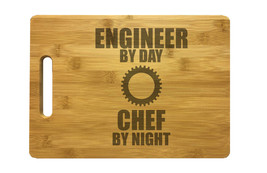 Engineer By Day Chef By Night Engraved Cutting Board - Bamboo or Maple - £28.14 GBP+