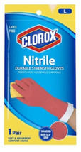 Clorox Nitrile Durable Strength Gloves, Size Large, 1 Pair, Latex Free  - £5.18 GBP