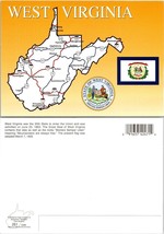 West Virginia City and Major Highway Map State Great Seal VTG Postcard - £7.50 GBP