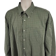 Viyella Zephyr Long Sleeve Button Green Plaid Men&#39;s Shirt Size XL - £21.70 GBP