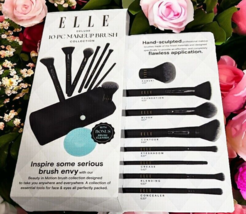 Elle Deluxe 10 Piece Makeup Brush Collection W/ Bonus Brush Cleaner NEW IN BOX - $23.36