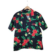 Vintage Royal Creations Hawaii | Hibiscus Floral Print Button Up Shirt M... - $29.03