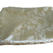 Vintage Gold Damask tablecloth 82 x 59 &quot; rectangle Polyester - Estate Find - $149.68 MXN
