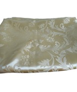 Vintage Gold Damask tablecloth 82 x 59 &quot; rectangle Polyester - Estate Find - $7.99