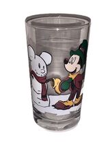 Disney Mickey Mouse Snowman Anchor Hocking Juice Glass Vintage 4.5” Tall... - $10.27 CAD