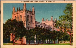 Vtg Postcard Harper Memorial Library, University of Chicago, IL. Postmarked 1945 - £5.12 GBP