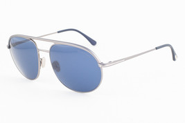 Tom Ford GIO 772 13V Silver Palladium / Blue Sunglasses TF772 13V 59mm - $265.05