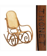 Vintage MCM Thonet Bentwood Rocking Cane Rattan Chair Rare  - $4,749.18 MXN
