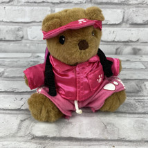 Hasbro Build-A-Bear Plush Bear 6” Pink Shorts Jacket Visor Hat Backpack - $14.91