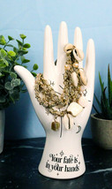 Psychic Fortune Teller Palmistry White Hand Palm Ceramic Figurine Jewelry Holder - £17.57 GBP