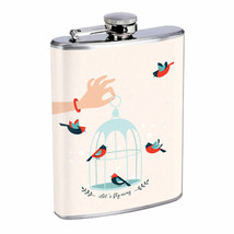 Bird Cage Fly Away Em1 Flask 8oz Stainless Steel Hip Drinking Whiskey - £11.90 GBP
